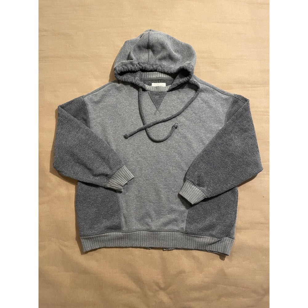 Aerie Oversized Hoodie Womens Size M Gray Two Toned French Terry Cloth Pockets